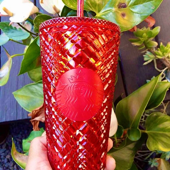 ❤️New Starbucks Jewel Diamond bling Red❣️studded Cold Cup❤️ - Picture 3 of 7